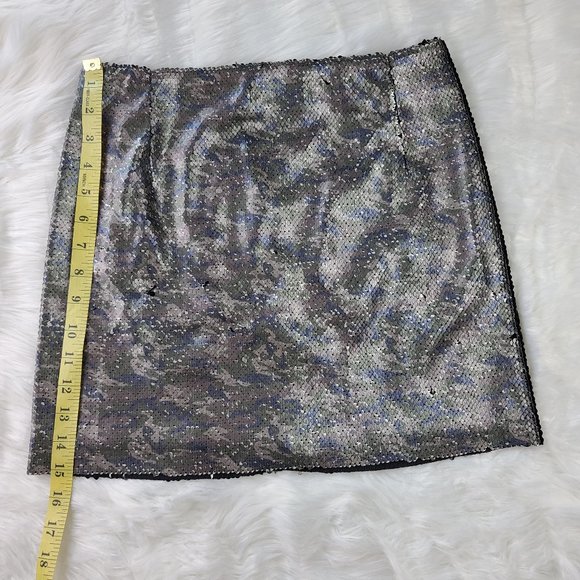 NEW Free People Skirt Sequin Leopard Mini Skirt Lined Size 0 - Picture 3 of 8